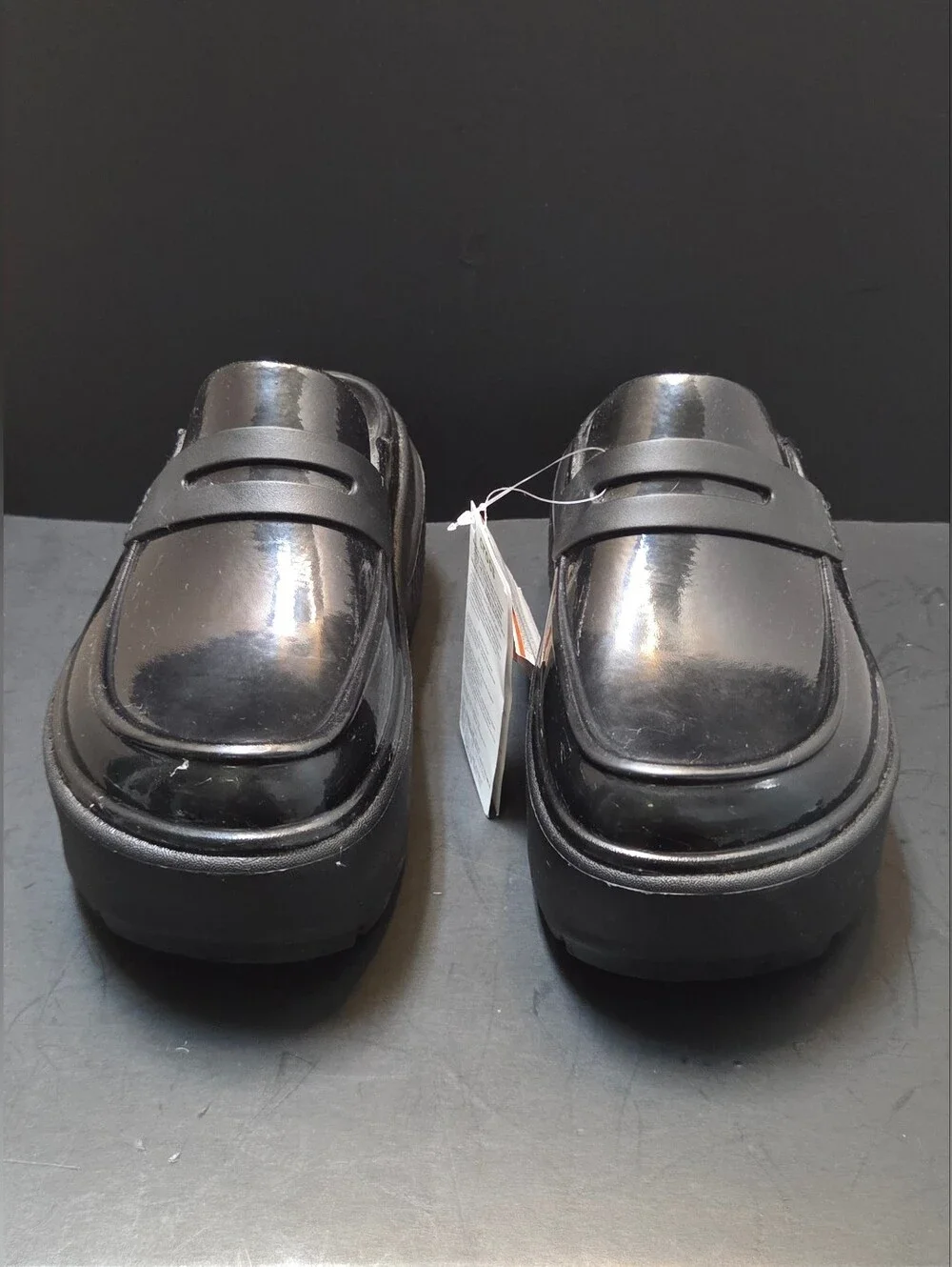 CROCS Stomp High Shine Loafer Black Corform Platform Clog Womens Size 6 0195